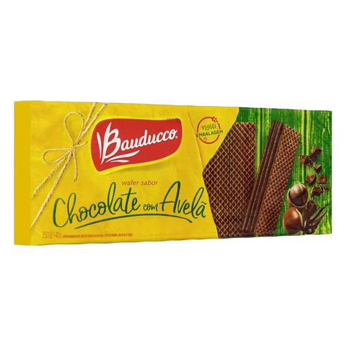 Imagem 3 de 4 de Biscoito Wafer Recheio Chocolate com Avelã Bauducco Pacote 140g