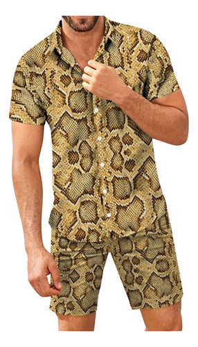 Conjunto Cómodo De Ropa De Playa Hawaiana Para Hombre, Camis