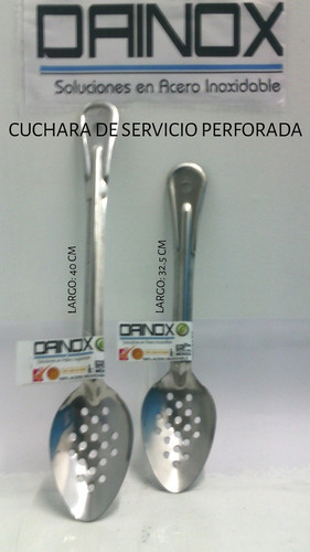 Cuchara De Servicio Perforada 32.5 Cm De Acero Inoxidable