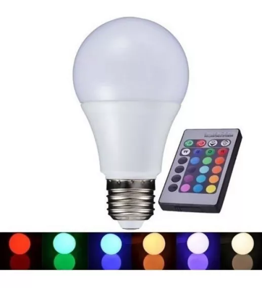 Lampara Foco Led 12w 16 Colores Control Remoto Luz Rgb