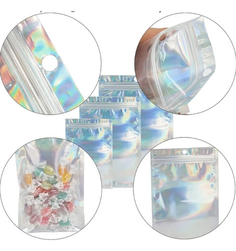 200 Bolsas Mylar Cierre Ziploc P/exhibir 10x22 Precio Xmayor Blanco