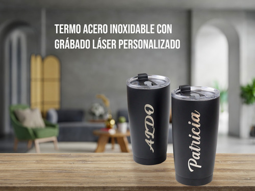 Imagen 5 de 10 de Vaso Termo Acero Inoxidable P/ Cafe 20oz Térmico Tapa Ce-t01