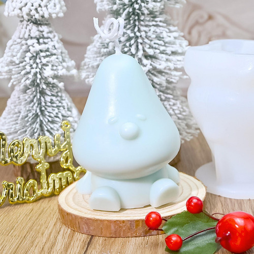 Molde De Vela Navideña En 3d Con Dibujos Animados Navideños,