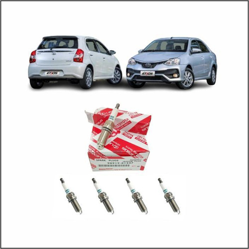 Jogo 4 Velas Iridium Denso Toyota Etios 1.3 16v 2012 A 2016