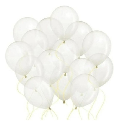 Balão Bexiga Transparente Cristal Látex N.12 - 12 Unidades