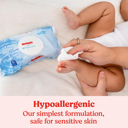 Lenços Umedecidos Para Bebês Huggies, 99% Água Pura, Sem Per