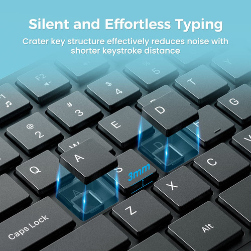 Teclado Inalámbrico Lovaky Mk98 2.4g Ergonómico De Tamaño Co