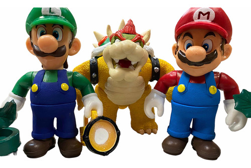 Super Mario Brothers Vs Bowser Figuras Con Luz Mario Luigi