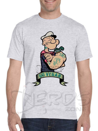 Camisa, Camiseta, Go Vegan, Go Vegie, Popeye, Vegano