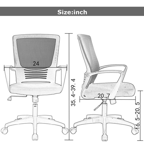 Silla De Escritorio De Malla Para Computadora Con Brazos De