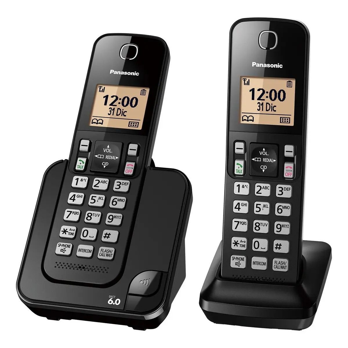 Teléfono Inalámbrico 2 Auriculares Kx-tgc352meb Negro
