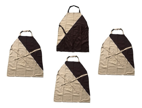 Mandil Delantal Cocina. Café Con Khaki. Set De 4 