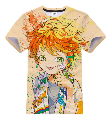 Camiseta Informal De Moda Anime The Promised Neverland 3d