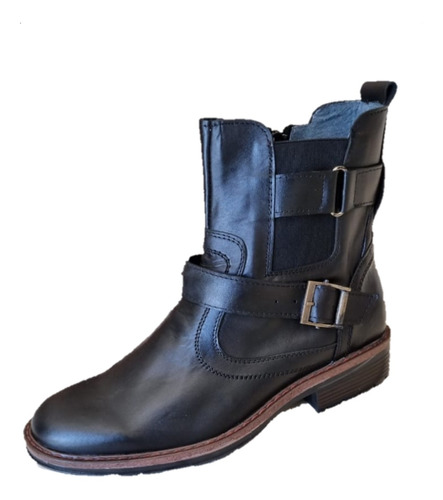 Botin De Piel Para Caballero Casual Hebilla Hombre 