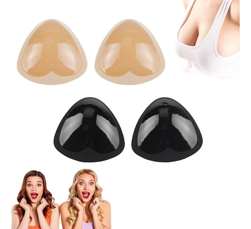 Sticky Bra Push Up Sided Sticky Silicone Triangle Pads 4 Pcs