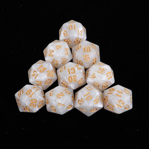 10pcs Dados De Veinte D20 Compatible Con Dnd Rpg Party Games