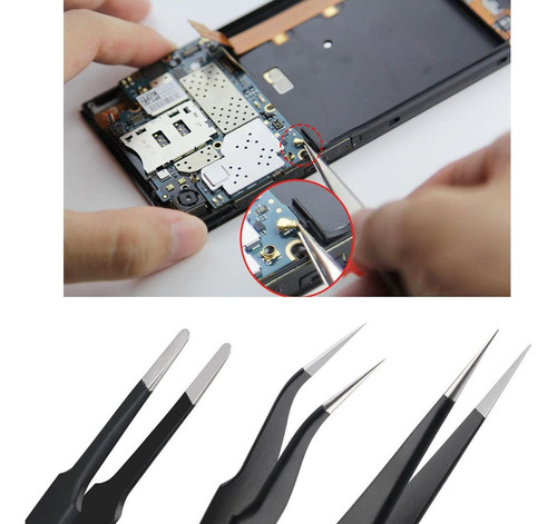 Juego De 10 Pinzas Esd Para Laboratorio, Electrónica, Joyerí