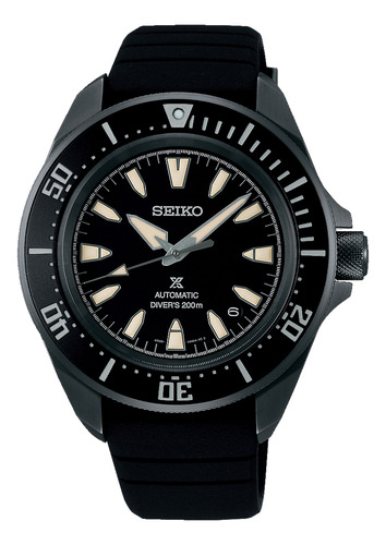 Reloj Seiko Prospex Srpl15 K1 Divers 200m Automático Malla Negro Bisel Negro Fondo Negro
