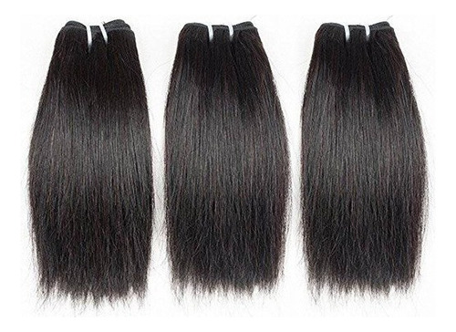 Cabello Humano Brasileño Recto 25cm Trenzado 3 Paquetes 150g