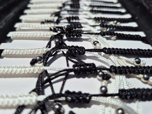 Set 12 Pulseras Para Parejas Ying Yang Novio Amigo Amor Dije Blanco 22 Cm 15 Cm