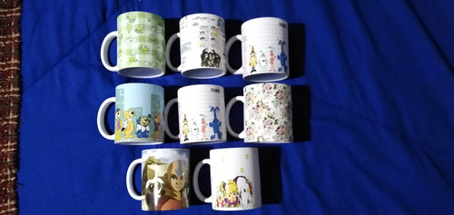 Lote De Tazas X Mayor En Cerámica Surtidos X 8 Unidades Blanco