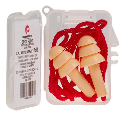 Kit 50 Protetor Auricular Plug Silicone 17db Camper