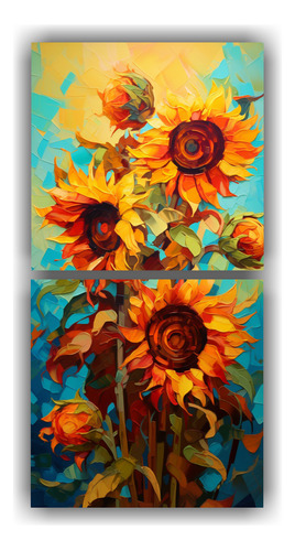 120x60cm Cuadros Abstractos Van Gogh Sol Amarillo Blanco Est