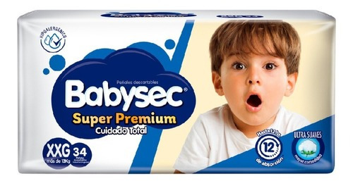 Pañales Babysec Super Premium sin género  XXGPañales Babysec Super Premium sin género XXG