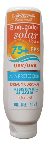 Bloqueador Solar Facial, Corporal  Bio-farmily Fps75+, 150ml