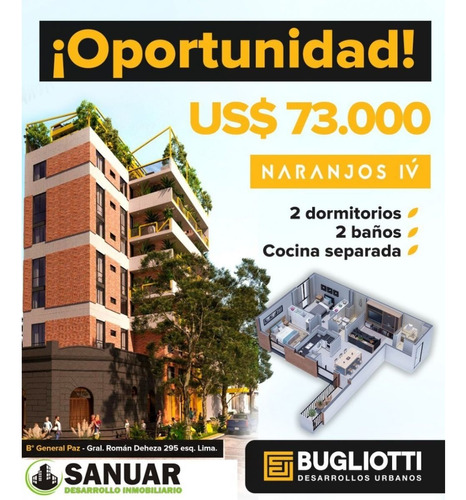 ¡oportunidad! Departamento 2 Dorm En B° General Paz