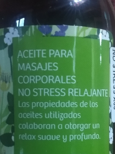 Imagen 3 de 5 de Aceite Corporal No Stress Relajante Vegan S/paraben Promo X2