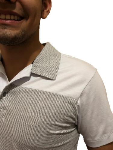 Imagem 3 de 5 de Camisa Polo Plus Size Grande Malha Listrada Nobre Zambelê