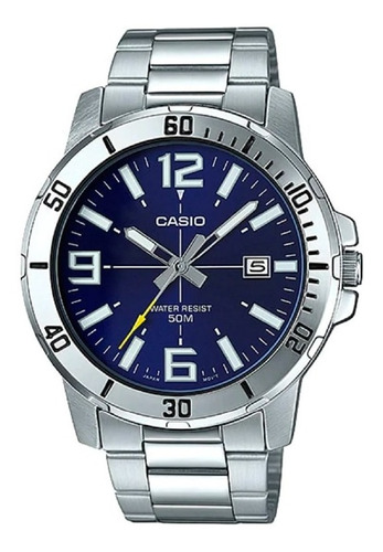 Reloj Hombre Casio Mtp-vd01d-2b Plateado Análogo/ Lhua Store