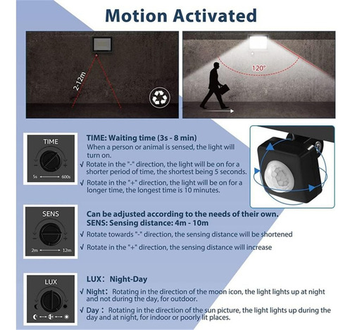 Sensor De Movimento Led Pir 100w Holofote 220v