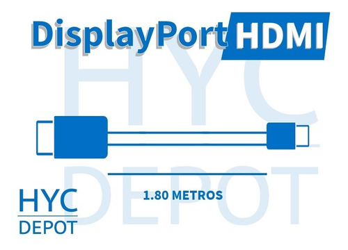 Imagen 7 de 9 de Cable Adaptador Displayport A Hdmi Full Hd 1080p 180cm
