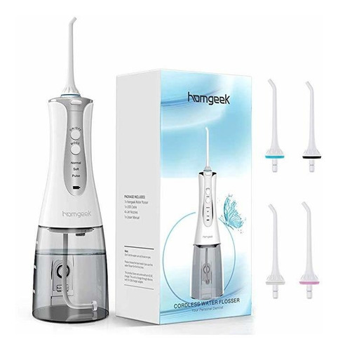 Actualizar Inalámbrico Agua Flosser, Homgeek 320ml Oral Irri