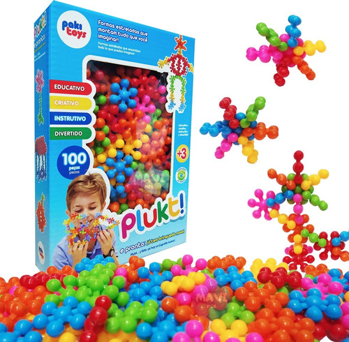Brinquedo Montar Plukt Estrelas Educativo Criativo 100 Pcs Cor Colorido