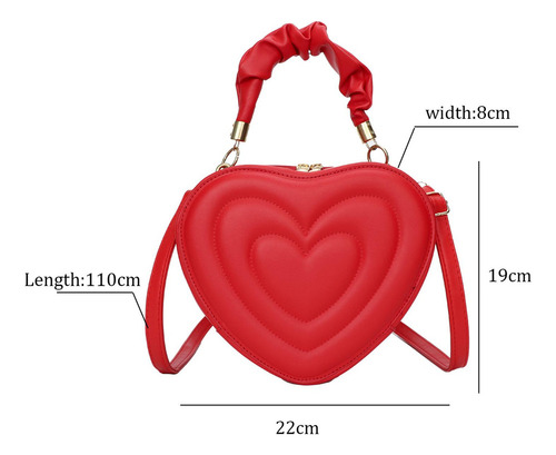 Bolso De Hombro En Forma De Corazón, Bolso De Moda En Color