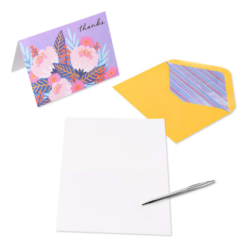 Tarjetas De Agradecimiento Con Sobres Flores Vibrantes 20 Un