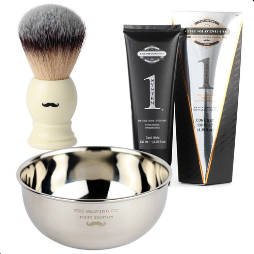 Kit Afeitado The Shaving Co. Brocha + Vasija + One System