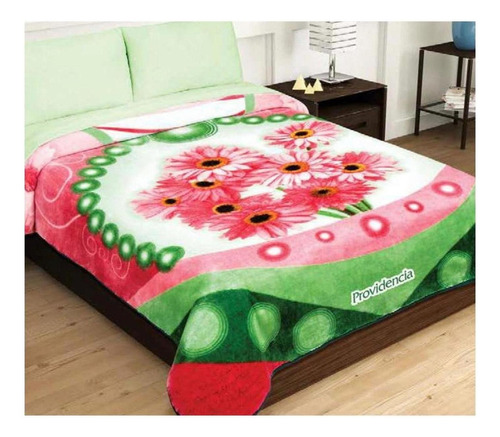 Cobija Providencia Excel Raschel con diseño bouquet/rosa de 2.2m x 2m