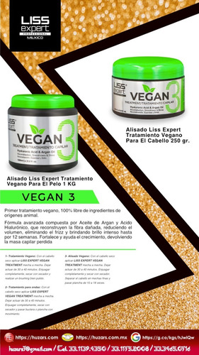 Imagen 2 de 2 de Alisado Liss Expert Tratamiento Vegano Para El Pelo 1000 Ml