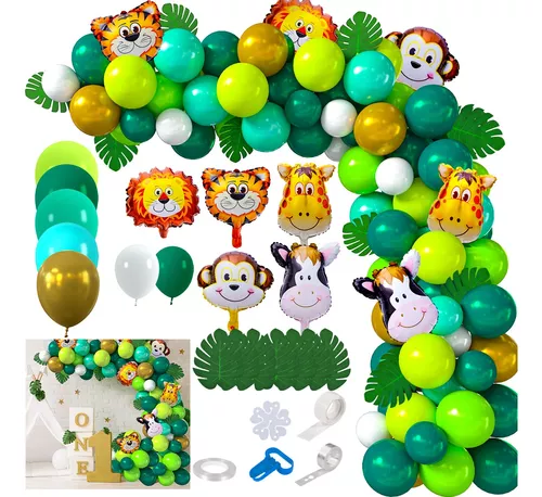 100 globos verde oscuro, verde claro, verde fruta, 12 pulgadas, látex para  baby shower, cumpleaños, decoración de fiesta temática de selva