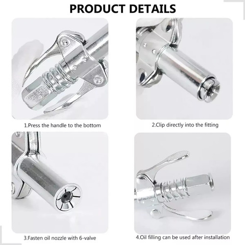 Bico Para Pistola De Graxa Acoplador Com Garras 10000 Psi