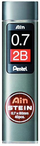 Pentel Lápiz Mecánico Plomo, Ain Stein, 0,7 Mm, 2b (c277-2b)