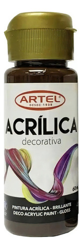 Frasco 60 Ml Pintura Acrílica Decorativa Artel Color Chocolat Osc 601