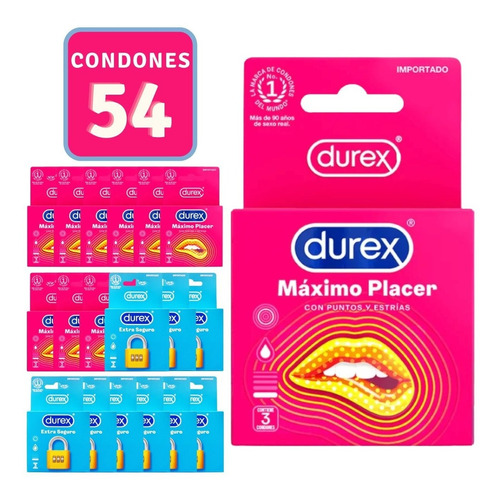 Pack Condones Durex Máximo Placer + Extra Seguro