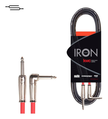 Imagen 1 de 5 de Cable Plug L 3 Metros Kwc Iron 220 Instrumento Guitarra Bajo