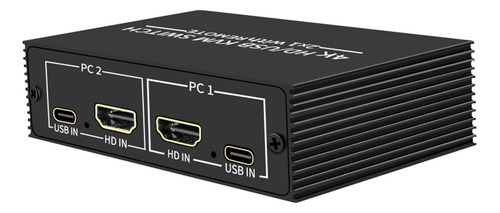 Conmutador Kvm Hdmi Ylnanmi De 2 Puertos 4k60hz Con Puerto .