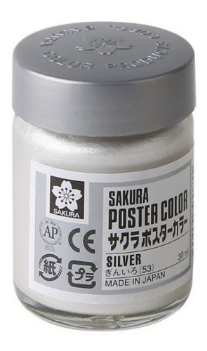 Tempera Profesional Sakura Poster Color 30ml-varios Colores Color Plata